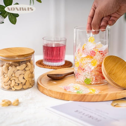 32oz 6PCS Round Airtight Glass Food Storage Jars, Stackable Spice Jar, Kitchen - Image 8