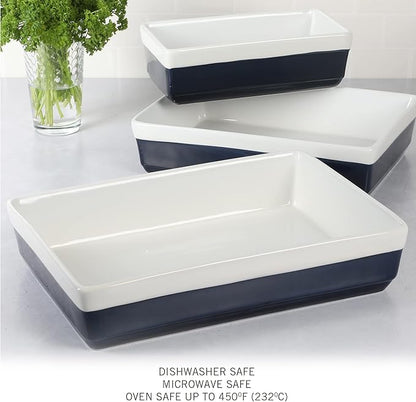 MARTHA STEWART 3-Piece Oven to Table Stoneware Bakeware Set – Baking Dish & - Image 5