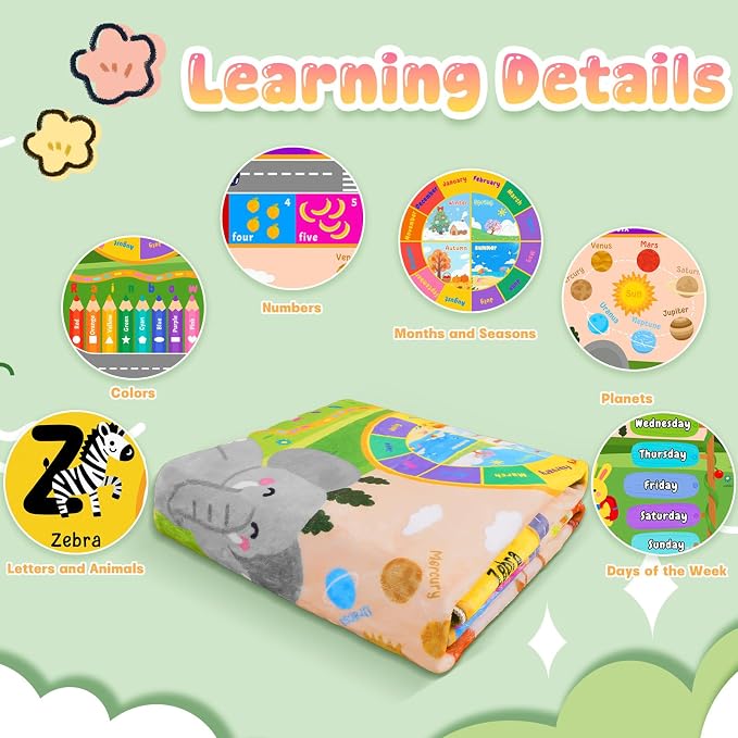 Pionblank Kids Area Rug for Bedroom Preschool, 4x5 Educational Playmat for - Image 7