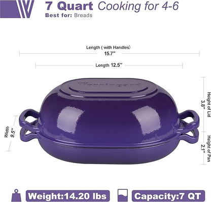 VORRINGARD Enameled Cast Iron Sourdough Bread Oven, Dutch Oven, Loaf Cast Iron - Image 2