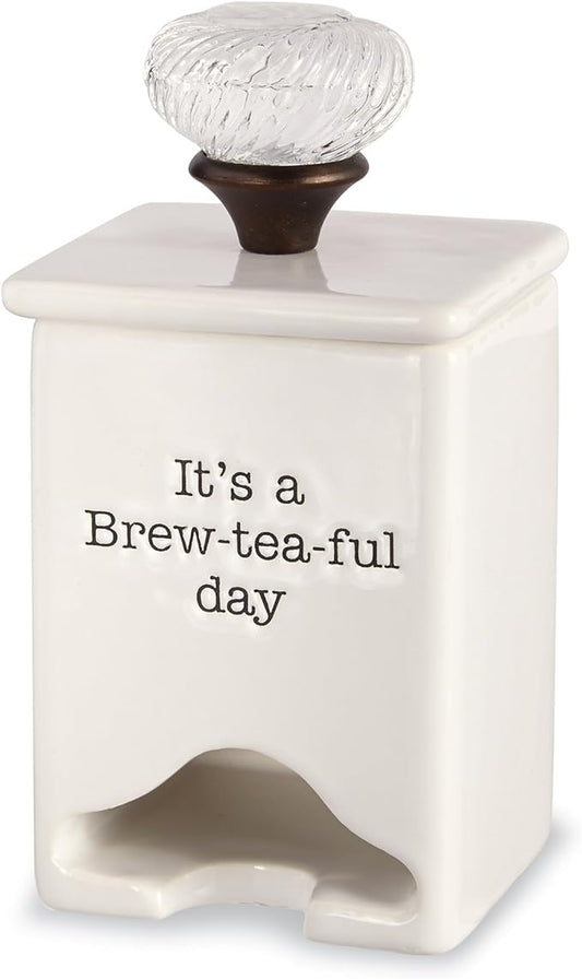 Mud Pie FBA_ Ceramic Tea Bag Caddy by MudPie