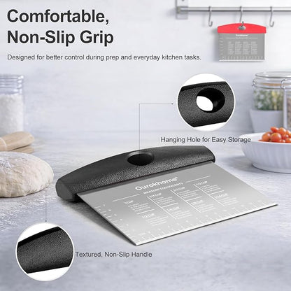 Ourokhome 2 Pack Bench Scraper Dough Cutter, Stainless Steel Dough Scraper - Image 5