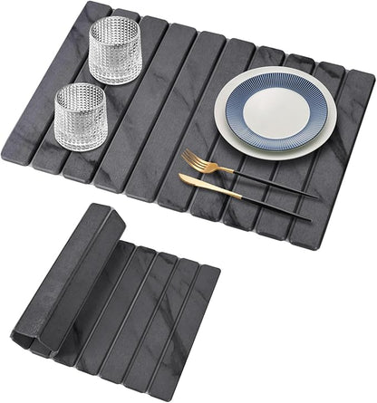 Large Stone Dish Drying Mats for Kitchen Counter, Drying Collapsible Dish by tdcokhe