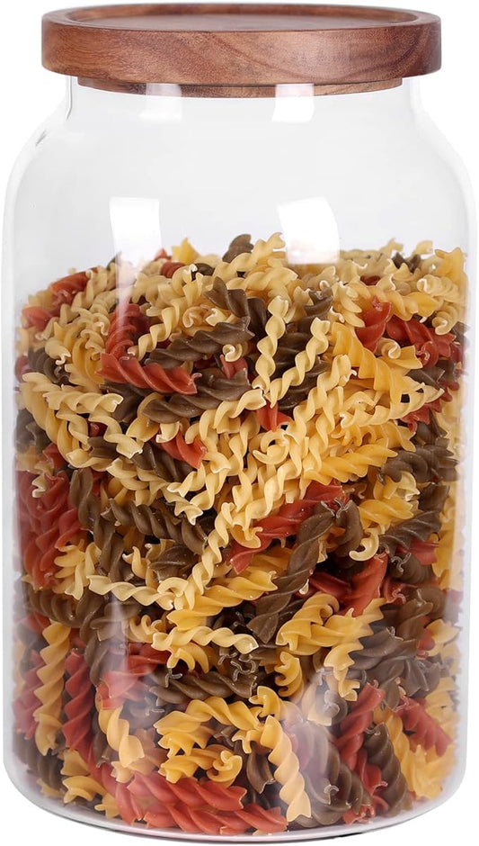 1 Gallon Glass Jar with Airtight Lid and Anti-Skid Bottom for Dry Food Storage