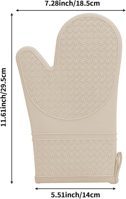 Hovico Silicone Oven Mitts, Heat Resistant 500F Kitchen Mitts 2PCS, 11.6" - Image 2