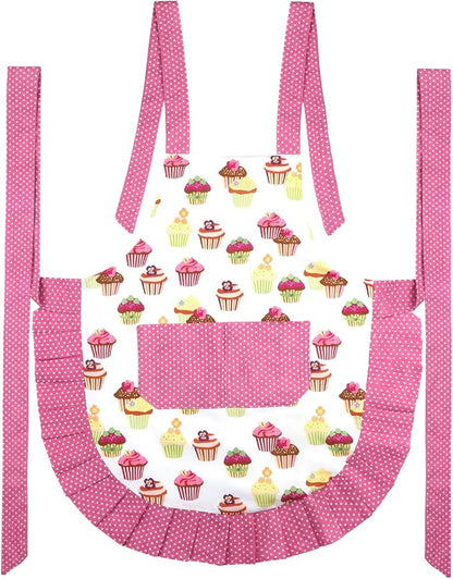 G2PLUS Aprons for Women with Pockets, 29 x 21 Inch Extra Long Ties Cupcake Apron - Image 4