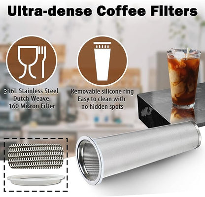 Cold Brew Mason Coffee Maker - 64oz Iced Coffee Pitcher - Image 3