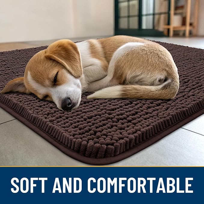 Smiry Dog Door Mat for Muddy Paws 47x17, Absorbent Dirt Trapper, Non-Slip - Image 2
