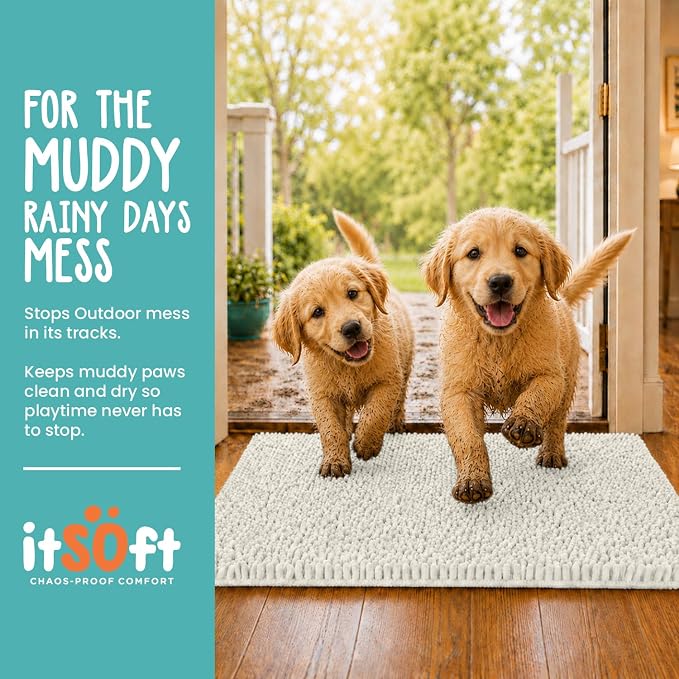 Dog Rugs for Muddy Paws 25x18 | Cleaner Mud Free Floors | Muddy Dogs Mats for - Image 2
