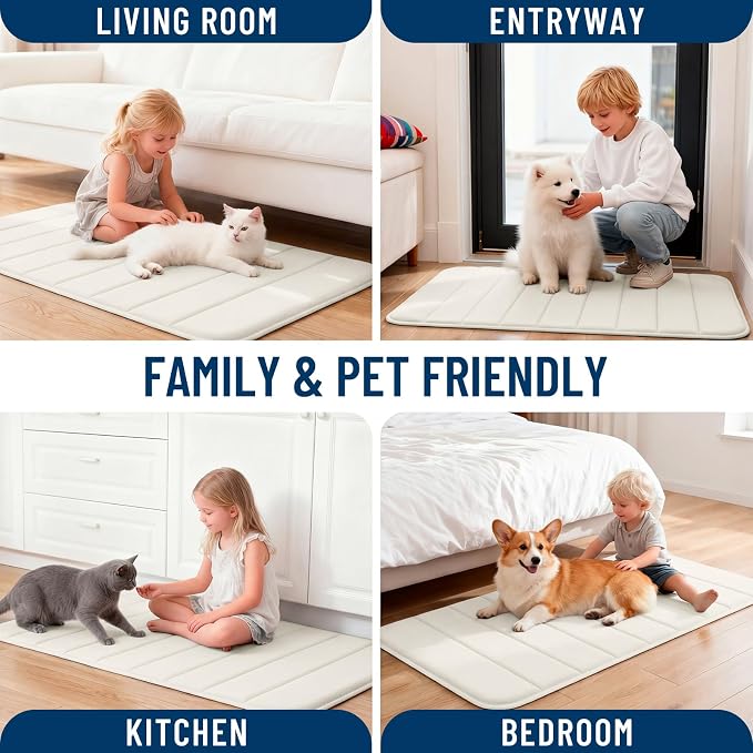 OLANLY Memory Foam Bath Mat 40x24, Super Soft Absorbent Bathroom Rugs, Quick Dry - Image 9