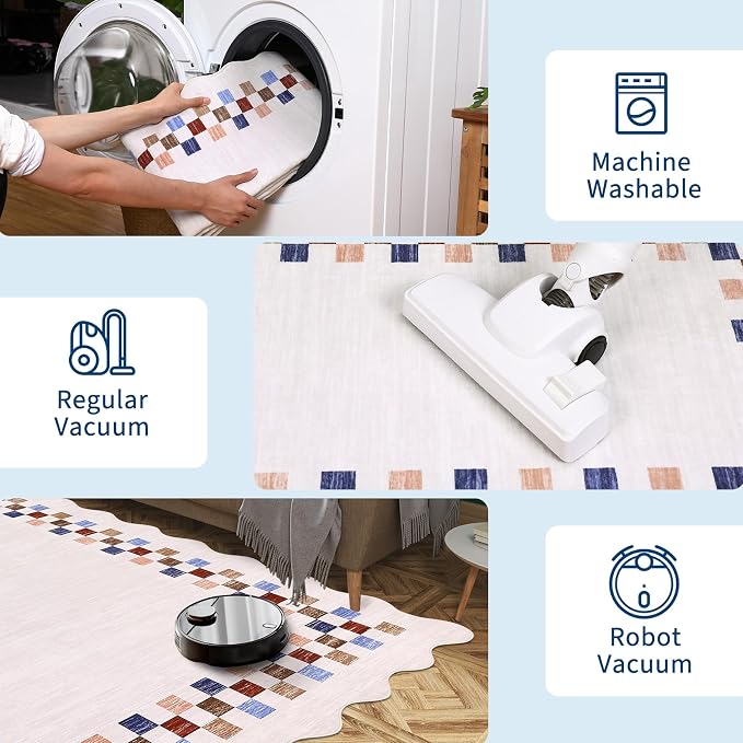 Rug Runners for Hallways 2x8 Washable Kitchen Runner Rug Non Slip Low Pile - Image 6