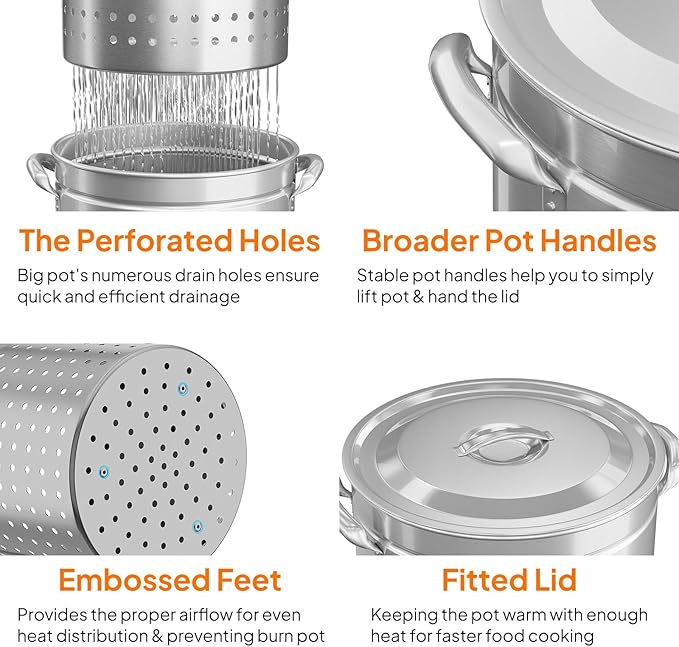 Bonnlo 82QT Stainless Steel Stock Pot - Image 5