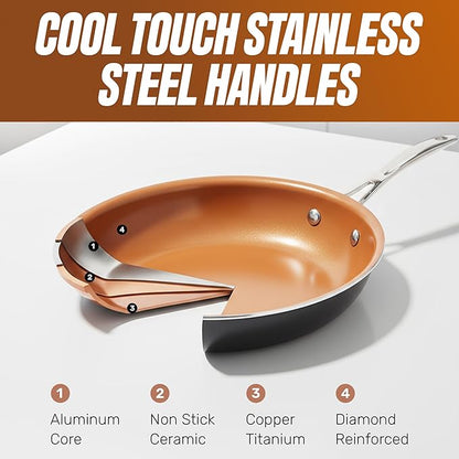 Gotham Steel True 20 Pc Ceramic Cookware Set Nonstick, Ceramic Pots and Pans - Image 6