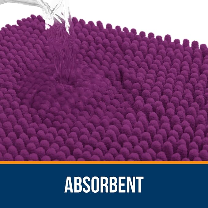 OLANLY Bathroom Runner Rugs 70x24, Extra Soft Absorbent Chenille Bath Rugs - Image 4