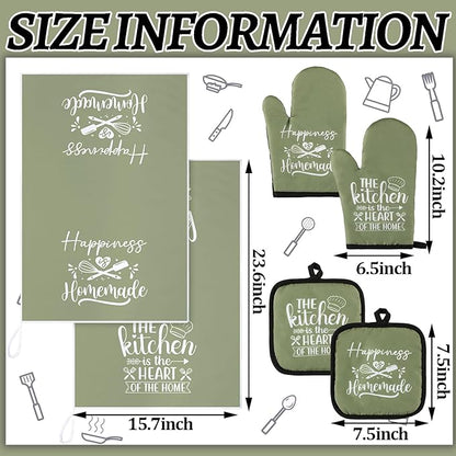 Sratte 6 Pcs Kitchen Decor Accessories Set Farmhouse Towels Pot Holders Oven - Image 4
