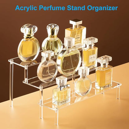 HENABLE Large Acrylic Display Risers, Perfume Stand Organizer, Tabletop Use - Image 2