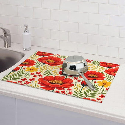 Watercolor Flower Dish Drying Mat - Image 7