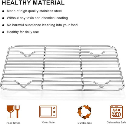 E-far Small Baking Cooling Rack Set of 2, Stainless Steel Metal Roasting - Image 4