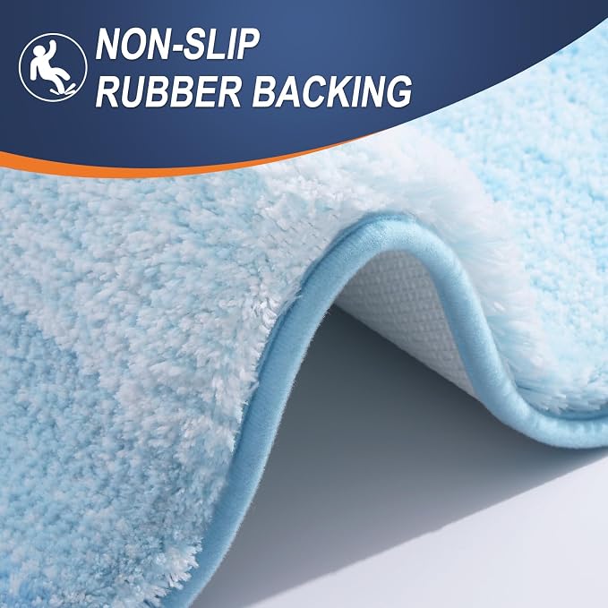 OLANLY Luxury Toilet Rugs U-Shaped 24x20, Extra Soft and Absorbent Microfiber - Image 5