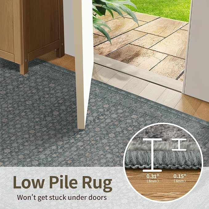 Rugxara Washable Area Rug for Living Room, Vintage Boho Rugs for Office - Image 6
