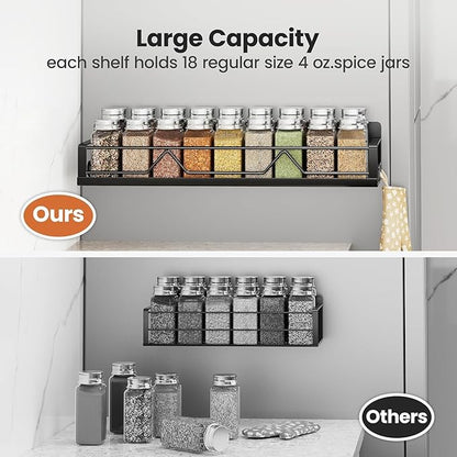 Mystozer 16.9 Inch Wide Large Capacity Magnetic Spice Rack - Image 5