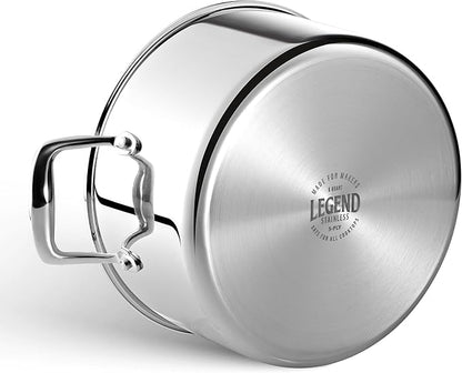 LEGEND COOKWARE 5-Ply Stainless Steel 6-Quart Stock Pot - Image 9