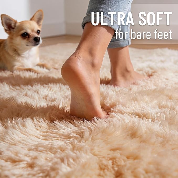 OLANLY 6x7 Area Rugs for Living Room Bedroom, Machine Washable Soft Fluffy - Image 4