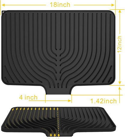 Silicone Dish Drying Mat for Kitchen Counter, Dish Drying Rack Mat - Image 3