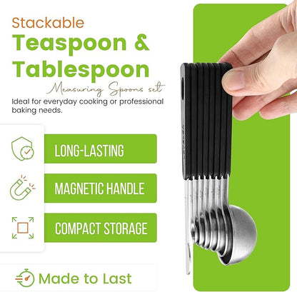 Spring Chef Stainless Steel Magnetic Measuring Spoons Set of 8 - Image 6