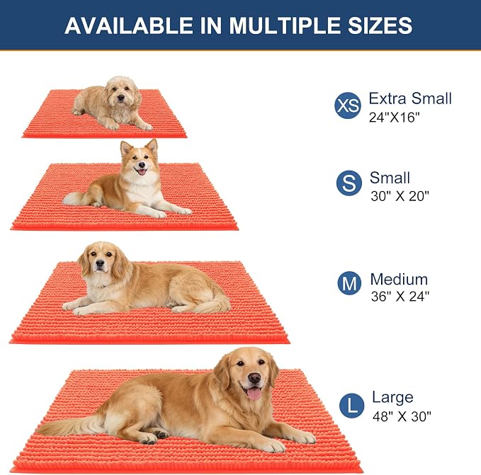 OLANLY Dog Door Mat for Muddy Paws 47x20, Ultra Absorbent Chenille Mud Doormat - Image 2