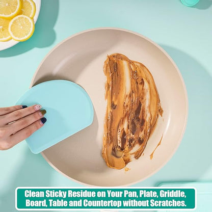 Silicone Dough Scraper with Stainless Steel Sheet, Curved Edge Flexible Bowl - Image 6