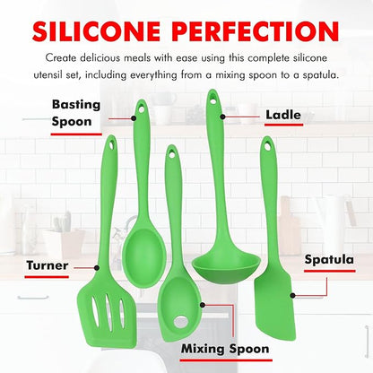 Chef Craft Premium Silicone Kitchen Tool and Utensil Set, 5 Piece - Image 4