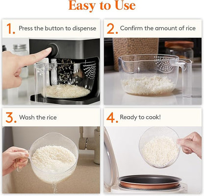 Lifewit Rice Dispenser 25 Lbs, Rice Storage Container Sealed Moisture Proof - Image 8