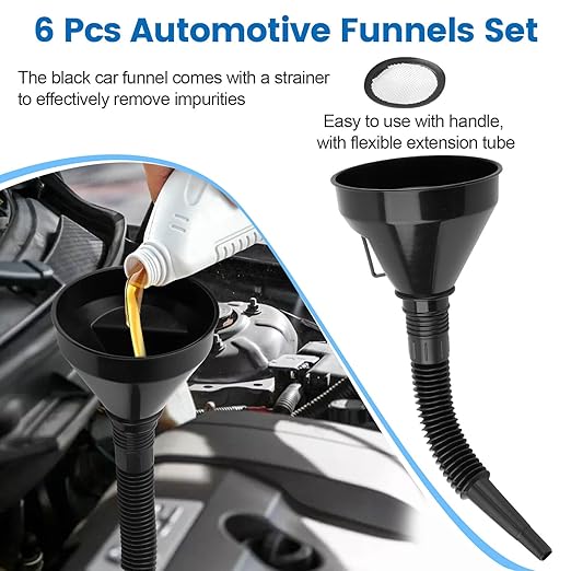 6 Pcs Automotive Funnels Set, Plastic Fuel Funnels - Image 3