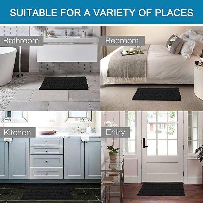 H.VERSAILTEX Bathroom Rugs Bath Rugs Non Slip Bath Mats Extra Thick Chenille - Image 6