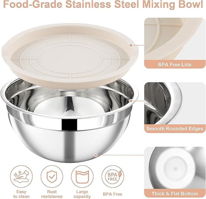 7 Piece Stainless Steel Mixing Bowls - Image 3