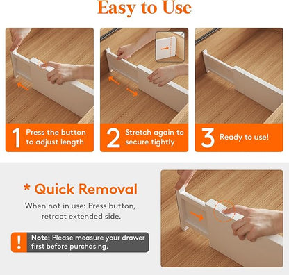 Lifewit 9 Pack 5" High Drawer Dividers 34-56cm/13.5-22" Adjustable Drawer - Image 3