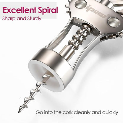 IPOW Wine Opener, Zinc Alloy Wine Bottle Opener, Wing Corkscrew Heavy Duty - Image 2