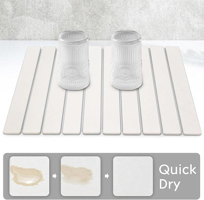Large Stone Dish Drying Mat for Kitchen Counter, Collapsible Quick Drying Dish - Image 2