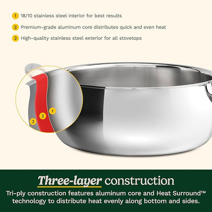 Cuisinart PureClad™ Triple Ply Stainless Steel 4.5 Qt. Dutch Oven w/Cover - Image 5