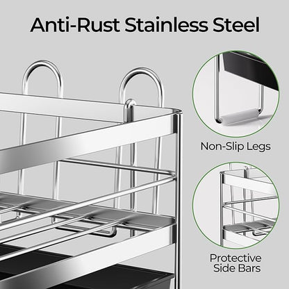 Large Dish Drying Rack, Expandable Dish Rack, Stainless Steel Anti-Rust Dish - Image 4