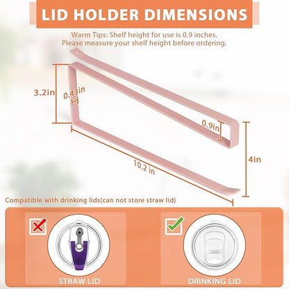 2 Pack Tumbler Lid Organizer, Horizontal Tumbler Lid Storage Hook to Hold Up 20 - Image 3