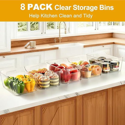 Hudgan 8 Pack Clear Pantry Organizer Bins - Image 3