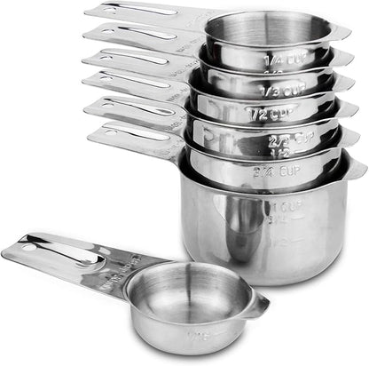 Set of 7 Heavy Duty Measuring Cups, 18/8 Stainless Steel - Image 4