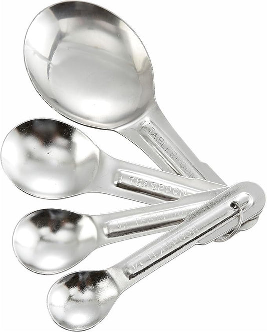 Winco 4-Piece Stainless Steel Measuring Spoon Set by Winco