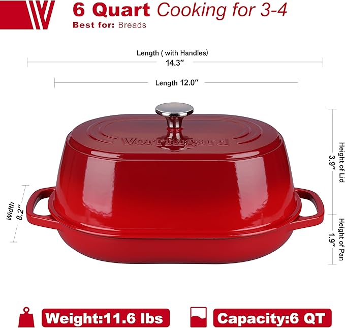 VORRINGARD Enameled Cast Iron Dutch Oven Pot - Image 2