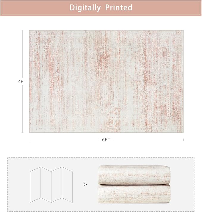 Srugn Washable Rugs 4x6 Area Rugs - Image 2