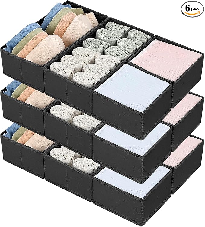 DIMJ Drawer Organizers, Foldable Closet Drawer Organizer, Dresser Drawer by DiMJ