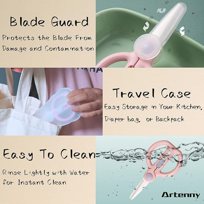 Baby Food Scissors with Travel Case, Ceramic Food Scissors Kids, Toddler - Image 4