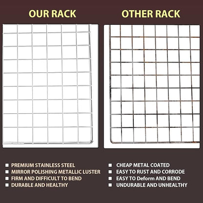 Cooling Rack for Baking, 16x10 Inches Baking Rack, Thick Wire Cookie Rack for - Image 4